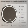 WDWRITTI Spiegelschrank Bad mit Beleuchtung Badezimmerspiegelschrank mit LED ∅80cm, ∅60cm (Wandschrank Badezimmer Rund 60x60cm 80x80cm, 3Lichtfarben, Dimmbar, Anti-fog, Speicherfunktion) Metall Schrank, Stahlblechregale, mit Netzadapter, IP44 Bild 2