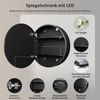 WDWRITTI Spiegelschrank Bad mit Beleuchtung Badezimmerspiegelschrank mit LED ∅80cm, ∅60cm (Wandschrank Badezimmer Rund 60x60cm 80x80cm, 3Lichtfarben, Dimmbar, Anti-fog, Speicherfunktion) Metall Schrank, Stahlblechregale, mit Netzadapter, IP44 Bild 3