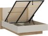 Forte EDWAL Bett Liegefläche 140 cm, modernes Bettgestell mit Stauraum unter dem Lattenrost, Holzwerkstoff, Kaschmir |Beige Holzdekor, 156,2 cm breit x 105,7 cm hoch x 206,6 cm tief Bild 5