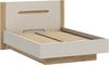 Forte EDWAL Bett Liegefläche 140 cm, modernes Bettgestell mit Stauraum unter dem Lattenrost, Holzwerkstoff, Kaschmir |Beige Holzdekor, 156,2 cm breit x 105,7 cm hoch x 206,6 cm tief Bild 3