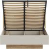 Forte EDWAL Bett Liegefläche 140 cm, modernes Bettgestell mit Stauraum unter dem Lattenrost, Holzwerkstoff, Kaschmir |Beige Holzdekor, 156,2 cm breit x 105,7 cm hoch x 206,6 cm tief Bild 4