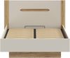 Forte EDWAL Bett Liegefläche 140 cm, modernes Bettgestell mit Stauraum unter dem Lattenrost, Holzwerkstoff, Kaschmir |Beige Holzdekor, 156,2 cm breit x 105,7 cm hoch x 206,6 cm tief Bild 2