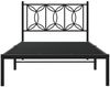 vidaXL Bettgestell mit Kopfteil Metall Schwarz 100x200 cm 376123 Bild 4