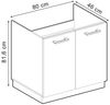 Spülenunterschrank R-Line Anthrazit Landhaus 80 cm , AP Eiche Vicco Bild 2