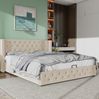 Polsterbett 180x200 cm aus Samt mit Bettkasten – Chesterfield-Optik, Kopfteil 94,5 cm Bild 2