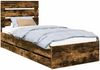 vidaXL Bettrahmen Geräucherte Eiche 90 x 200 cm Ingenieurs Holz 3411861 Bild 2