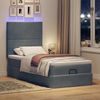 vidaXL Ottoman-Bett mit Matratzen & LEDs Dunkelgrau 90x190 cm Samt 3314217 Bild 3
