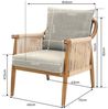 FLEXISPOT Loungesessel Gartenstuhl, Akzentstuhl handgeflochten AC3 (Boho Rattanstuhl mit atmungsaktivem Design Beige), Vielseitiger Indoor & Outdoor Gartenstuhl mit komfortablen Kissen Bild 1