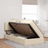 vidaXL Bett mit Stauraum und LED mit Matratze Creme 90 x 200 cm Stoff 3371059 Bild 4