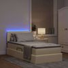 vidaXL Bett mit Stauraum und LED mit Matratze Creme 90 x 200 cm Stoff 3371059 Bild 5