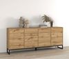 OTTO home Sideboard Loft, Breite 208,5 cm, grifflose Kommode 4 Türen/2 Schubkästen, Schubladenschrank mit viel Stauraum, Einlegeböden verstellbar Bild 3