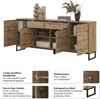 OTTO home Sideboard Loft, Breite 208,5 cm, grifflose Kommode 4 Türen/2 Schubkästen, Schubladenschrank mit viel Stauraum, Einlegeböden verstellbar Bild 4