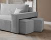 Ecksofa Schlafsofa Sofa ADARA inkl. Hocker Stoff Poso Hellgrau Ottomane Links Bild 5