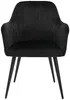 Vente-unique - ELEANA Stuhl SamtStoff Schwarz - B 59 cm x H 82 cm x L 58 cm Bild 2