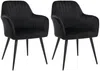 Vente-unique - ELEANA Stuhl SamtStoff Schwarz - B 59 cm x H 82 cm x L 58 cm Bild 1