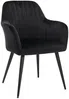 Vente-unique - ELEANA Stuhl SamtStoff Schwarz - B 59 cm x H 82 cm x L 58 cm Bild 3