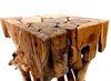 Beistelltisch Wurzelholz Teakholz Hocker Beistelltisch Teak Sitzhocker Bild 4