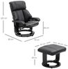 HOMCOM Massagesessel Fernsehsessel, Hocker, aus Kunstleder, Kann sitzen, um 360° drehen (Relaxliege, 2-St, Relaxsessel), für Wohnbereich, Schwarz Bild 3