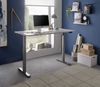 Schreibtisch >Pronto< höhenverstellbar, Lichtgrau / Grau - 160x75/118x77 (BxHxT) Bild 3