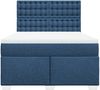 vidaXL Boxspringbett mit Matratze Blau 140x200 cm Stoff 3290531 Bild 4