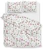 Zo! Home Cotton Bettwäsche 135x200 Sierra White Blütenzweige Blätter pink grün Bild 2