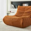 Loungesofa aus Lammfell-Optik mit hochdichter Schaumstoff-Polsterung, ergonomisch, 105x90x72 cm, Orange Bild 4