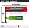 BRAST Alu Sonnenschirm Ampelschirm 3x3m rechteckig Grau inkl. Schützhülle UV-Schutz 50+ wetterfest rostfrei 360° drehbar & höhenverstellbar Bild 3