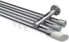 Innenlauf-Gardinenstangen-Set Siteno Verano 160 cm, 3-läufig, 20 mm Ø Chrom Bild 1