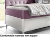 MEBLINI Kinderbett mit Bettkasten FILIPPO 3 90x200 Rechts – H3/Lila Samt Gepolstert Einzelbett mit Matratze - Polsterbett mit Stauraum - Bett mit Kopfteil – Stauraumbett Bild 4