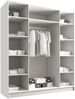 Drehtürenschrank Salkor II, Kleiderschrank mit 4 Türen, Frontspiegel (Farbe: Nuss Warmia / Nuss Warmia + Schwarz) Bild 3