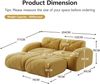 Flieks Modulares Sofa 2-Sitzer mit 2x Hocker, Cloud Sofa mit runden Armlehnen, Chenille weich, rahmenlos bodennah, Lounge Sofa, Gelb Bild 4