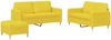 vidaXL 3-tlg. Sofagarnitur mit Kissen Hellgelb Stoff 3202099 Bild 2