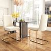 Esszimmerstuhl Samt Rauten Design 6 Stück Set Metallgestell Beige Küchenstuhl Loungesessel 150kg belastbar Bild 4