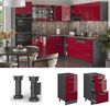 Küchenunterschrank R-Line Rot Hochglanz 40 cm AP Marmor Vicco Bild 2