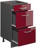 Küchenunterschrank R-Line Rot Hochglanz 40 cm AP Marmor Vicco Bild 4