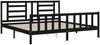 vidaXL Massivholzbett mit Kopfteil Schwarz 200x200 cm 3192905 Bild 5
