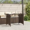 Gartentisch, Balkontisch mit Glasplatte Braun 110 x 68 x 70 cm Poly Rattan Bild 3