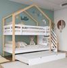 Etagenbett 90x200 cm & 90x190 cm mit Ausziehbett und Treppe mit 4 Schubladen – Kinderbett aus Massivholz und MDF Bild 2