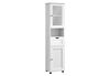 Vasagle Badezimmerschrank, Badschrank, Hochschrank, offenes Fach, Glastür, schmal, Badezimmermöbel, Badmöbel mit Füßen, höhenverstellbare Ablagen, platzsparend, wolkenweiß BBK163W01 Bild 5