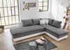 Ecksofa-Dauerschläfer Doppelbett Federkern Bettkasten Couch in Hellgrau Weiß Bild 2
