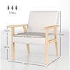 HOMCOM Relaxsessel Loungesessel mit Armlehnen, Polstersessel in Leinenoptik (Akzentsessel, 1-St, Sessel), Cremeweiß, 64 x 70 x 72 cm Bild 3