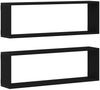 vidaXL Wandregale mit Regal 2 pcs Schwarz Eichen-Optik 80 x 15 x 26 cm 862643 Bild 2