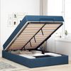 vidaXL Bettgestell mit Matratze 2 pcs Blau Stoff 3399486 Bild 4