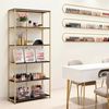 BarberPub Bücherregal Gold, Standregal mit 5 Ebenen, Büroregal mit Metallrahmen, Regal für Büro, Wohnzimmer, Schlafzimmer, Küche, Nagelstudio, 5166 Bild 2