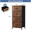 DUMOS Kommode mit Schubladen - Kommoden & Sideboards für Schlafzimmer Geeignet, Komodenschrank mit 9 Schubladen, Stoffkommode mit Stahlrahmen, Schrank Klein, Ideal für Flur, Wohnzimmer (Vintagebraun) Bild 2