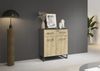 Kommode >Butte< in Eiche Artisan / grau metallic - 80x92x42 (BxHxT) Bild 2