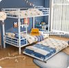 Merax Eisenbett, Etagenbett, Geeignet für Kinder und Jugendliche, mit Ausziehbett, vier Seitengitter am oberen Bett, Eisen, Weiß, 90x200cm&90x190cm Bild 5