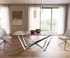 Esstisch Edge 200x100 Keramik Minas Melange Weiß-Beige Spider Flachstahl Edelstahl Bild 2