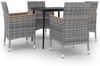 vidaXL 5-tlg. Garten-Essgruppe mit Auflagen Poly Rattan und Glas 3099788 Bild 2
