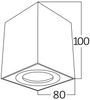 Braytron Deckenstrahler Deckenspot Aufputz GU10 schwarz eckig 80X100mm Bild 5